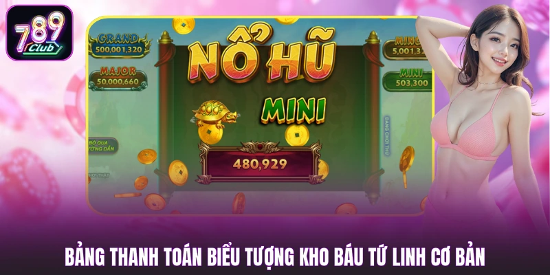 Bảng thanh toán biểu tượng Kho Báu Tứ Linh cơ bản